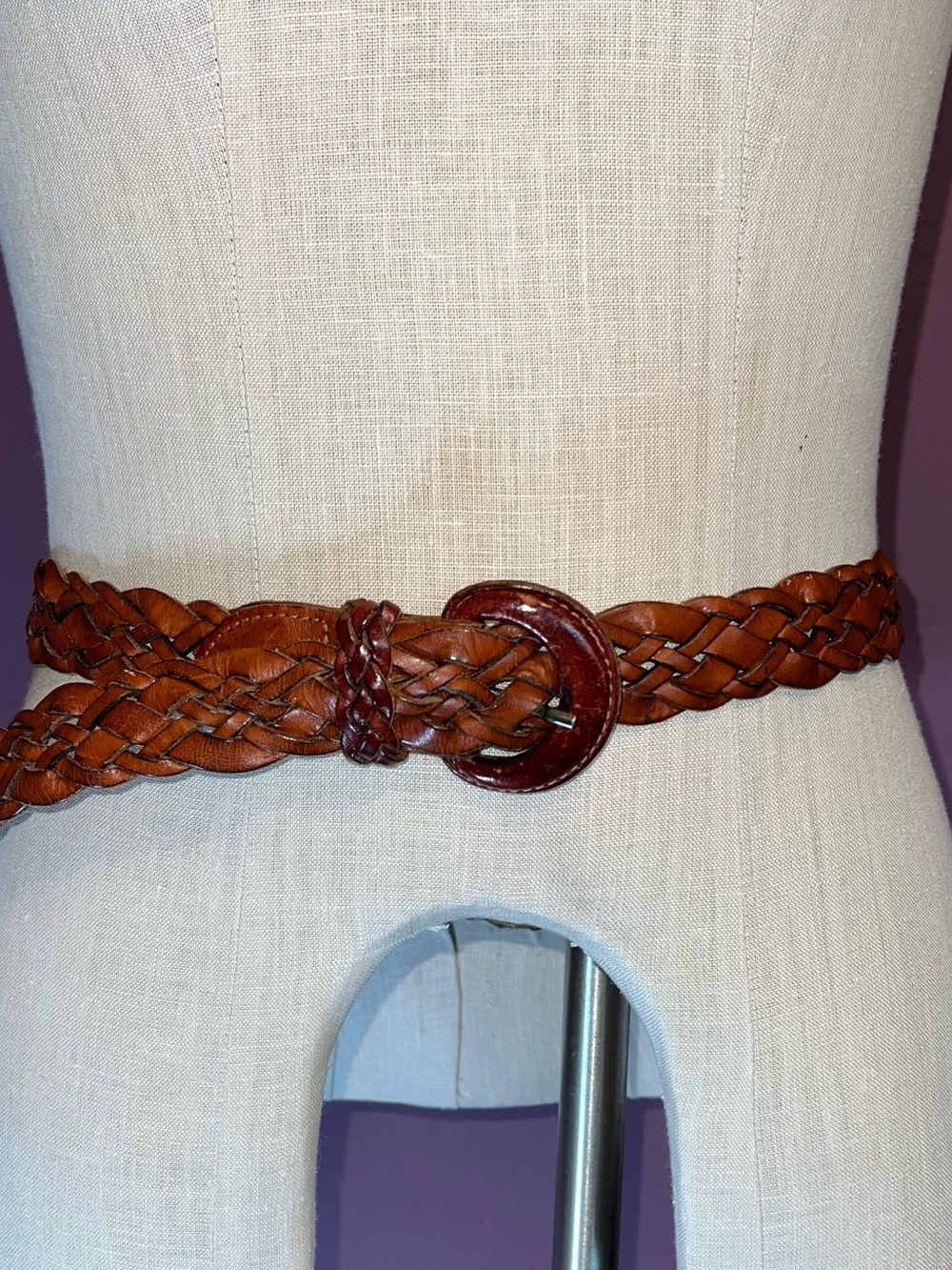 🤎Genuine Leather Braided Belt in Brown • Omega 8839D • Vintage